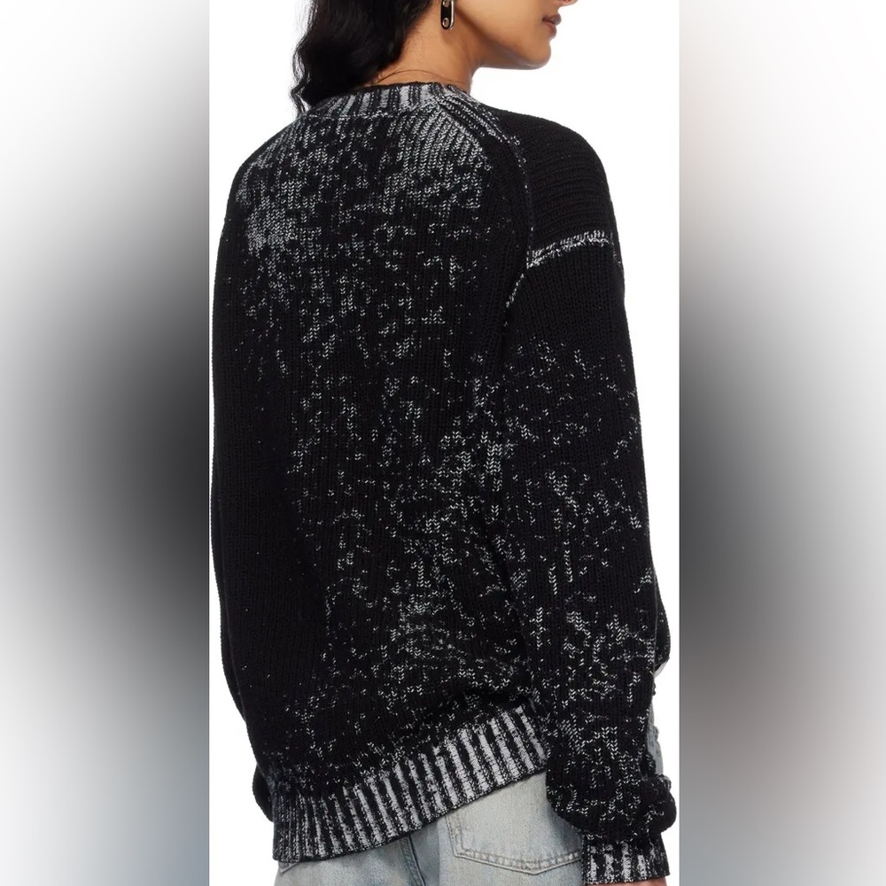 Acne Studios FLORAGATAN 13 Black Acid Wash Sweater Size L Designer Luxury Grunge - Picture 11 of 11